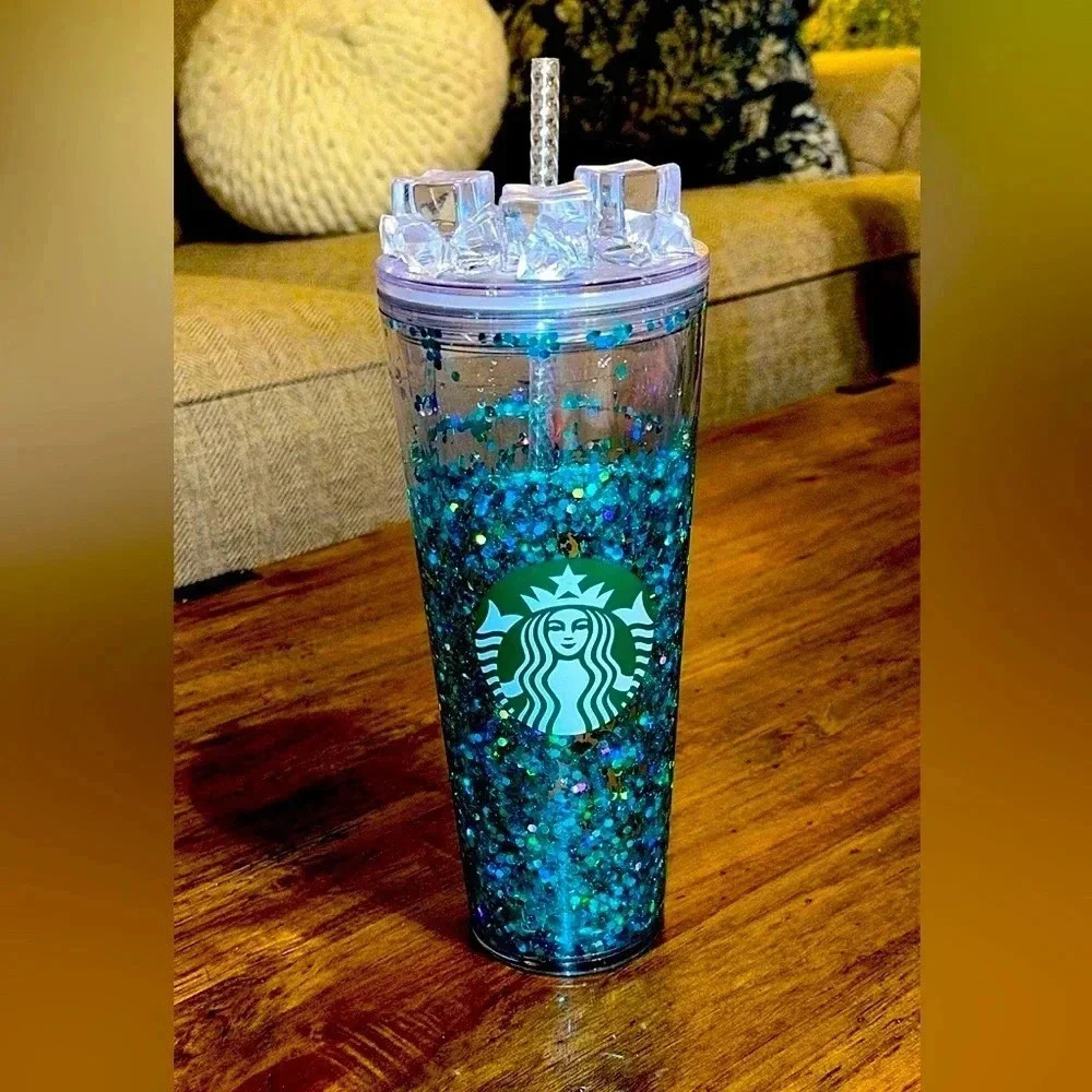 STARBUCKS Coffee Company 24 ounce drinking tumbler cup with lid and straw